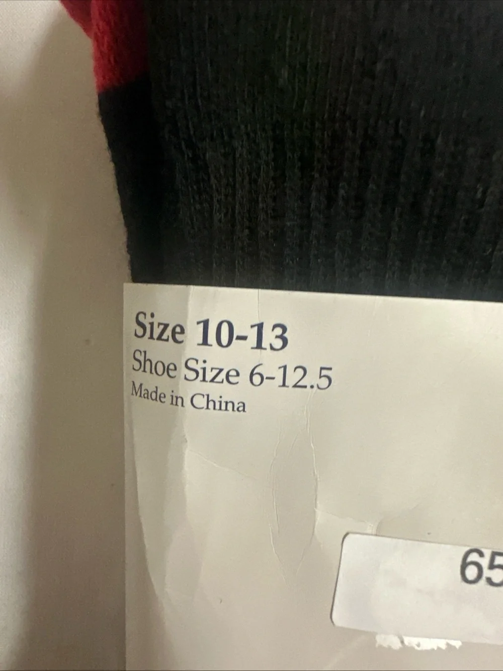 U.S. Polo Assn. Men’s Crew Socks in Black with Red & Blue Stripes